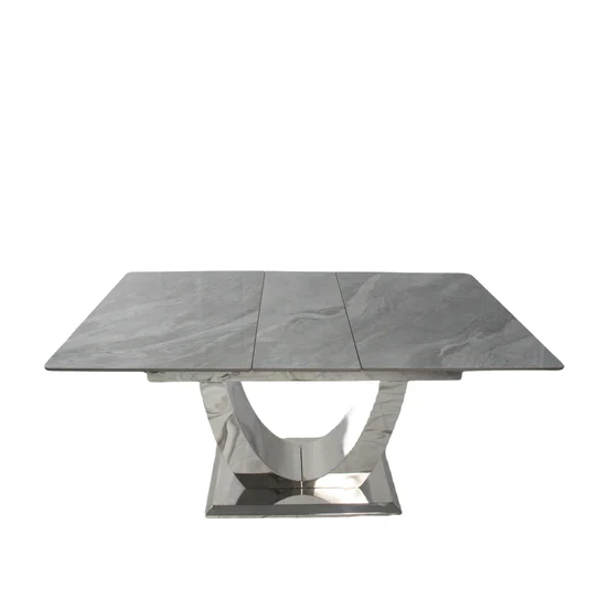 Arial 1.6-2.0m Extending Grey Ceramic Marble Dining Table - Image 10