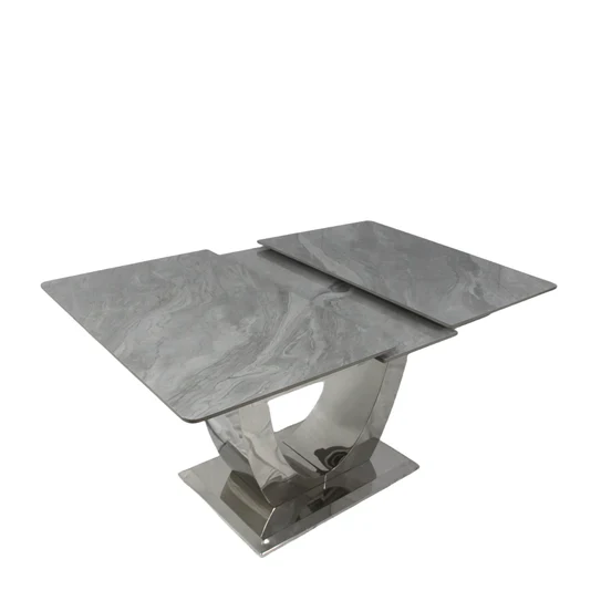 Arial 1.6-2.0m Extending Grey Ceramic Marble Dining Table - Image 13