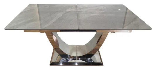 Arial 1.6-2.0m Extending Grey Ceramic Marble Dining Table - Image 3