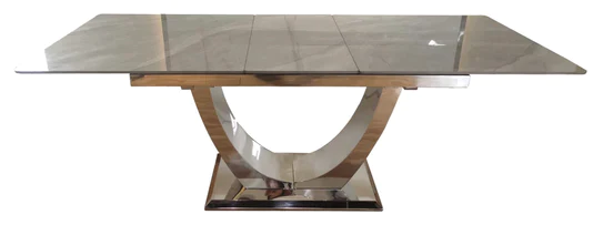 Arial 1.6-2.0m Extending Grey Ceramic Marble Dining Table - Image 4