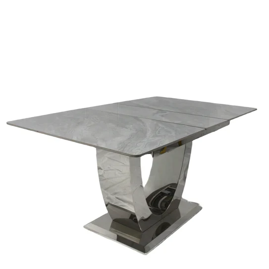 Arial 1.6-2.0m Extending Grey Ceramic Marble Dining Table - Image 9