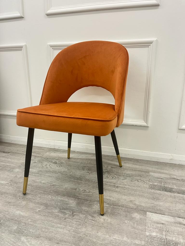 Louis Glass & Gold Dining Table With Astra Velvet / Leather Chairs - Image 12