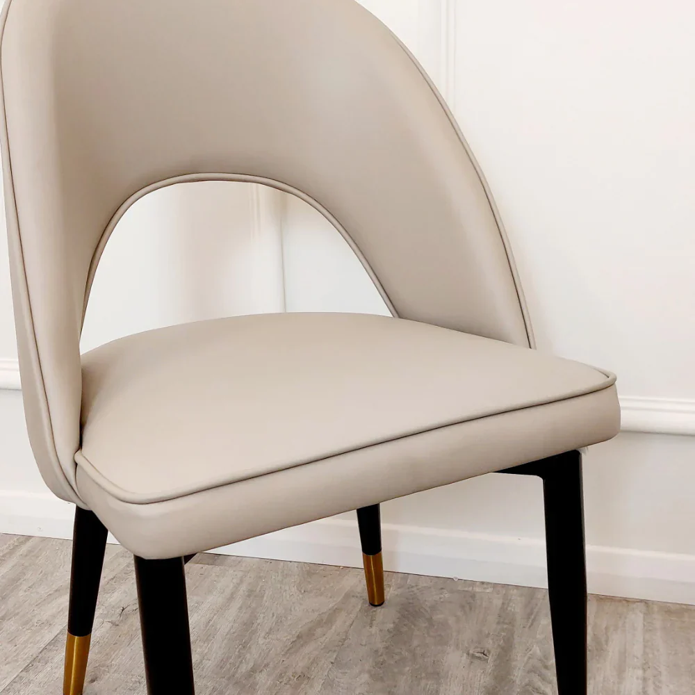 Louis Glass & Gold Dining Table With Astra Velvet / Leather Chairs - Image 8