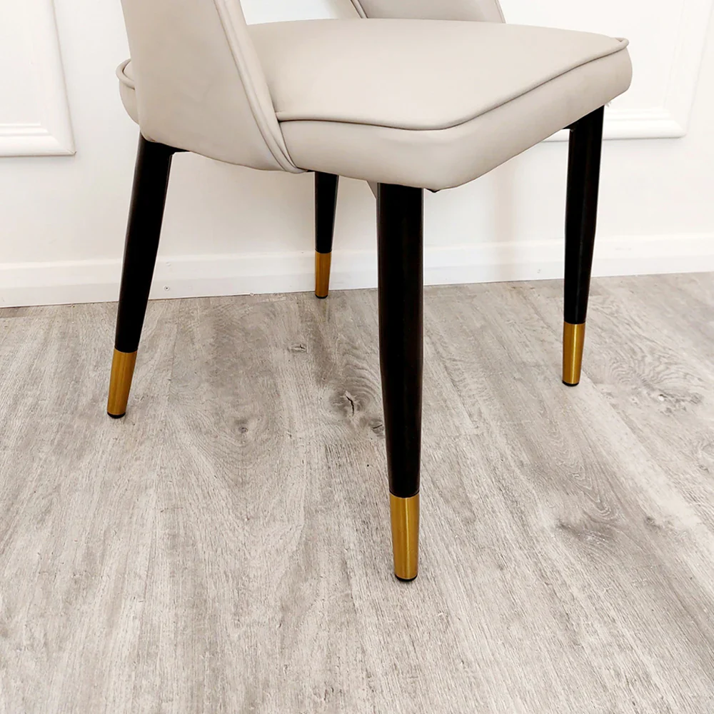Louis Glass & Gold Dining Table With Astra Velvet / Leather Chairs - Image 9