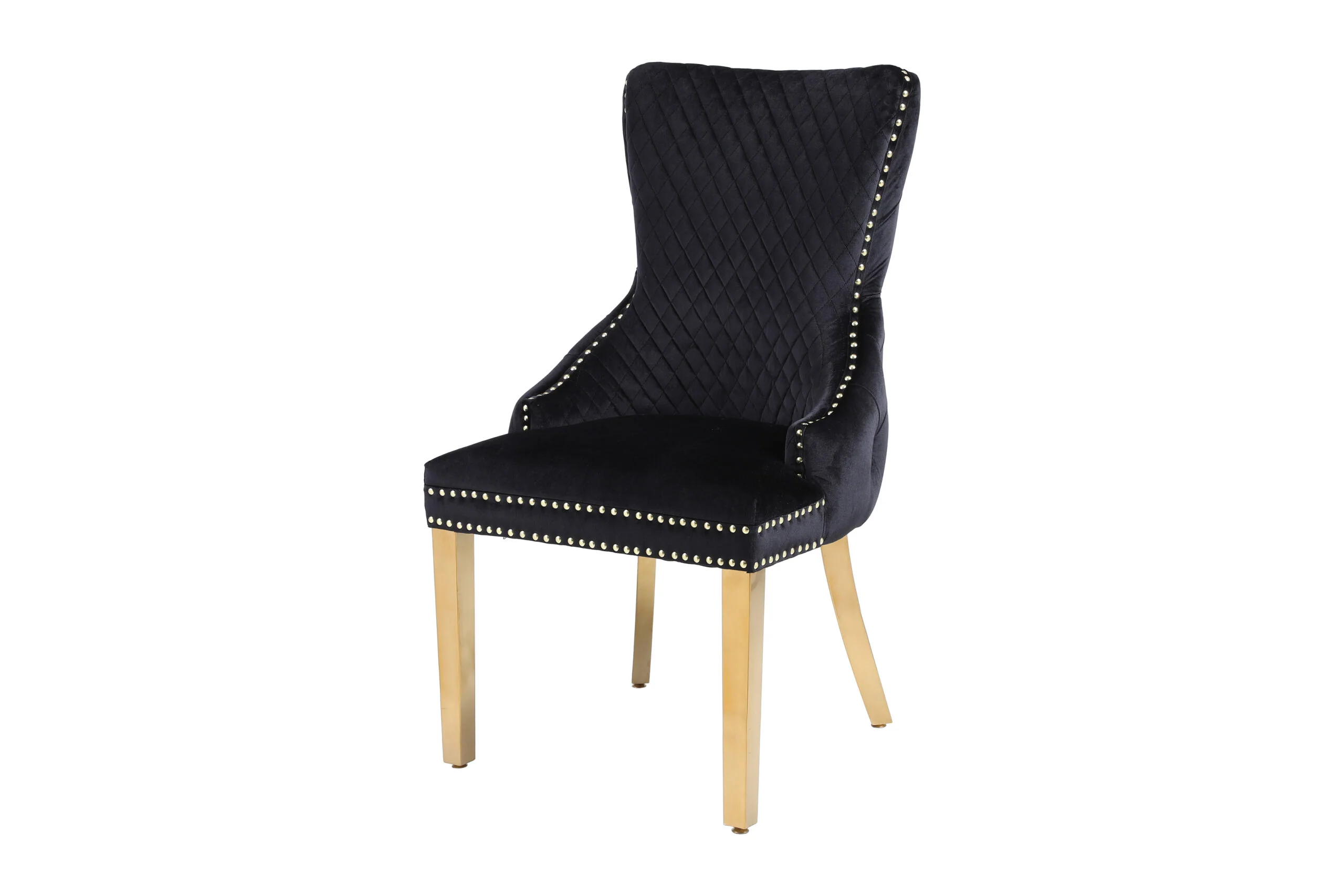 Louis Gold Pandora Gold Ceramic Marble Dining Table With Shimmer Gold Lion Knocker Dining Chairs - Image 8