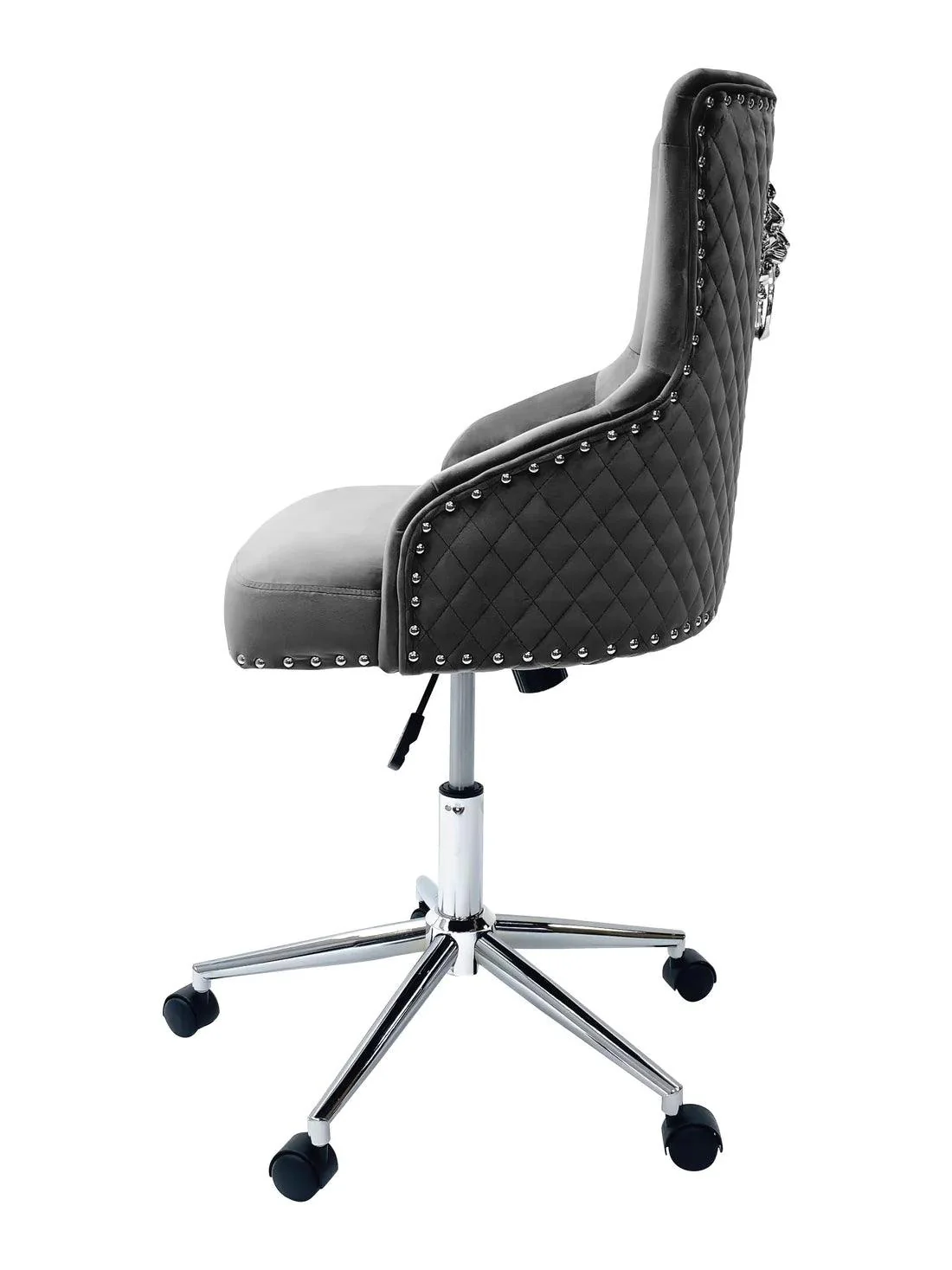 Majestic Grey Velvet Office Chair - Image 3