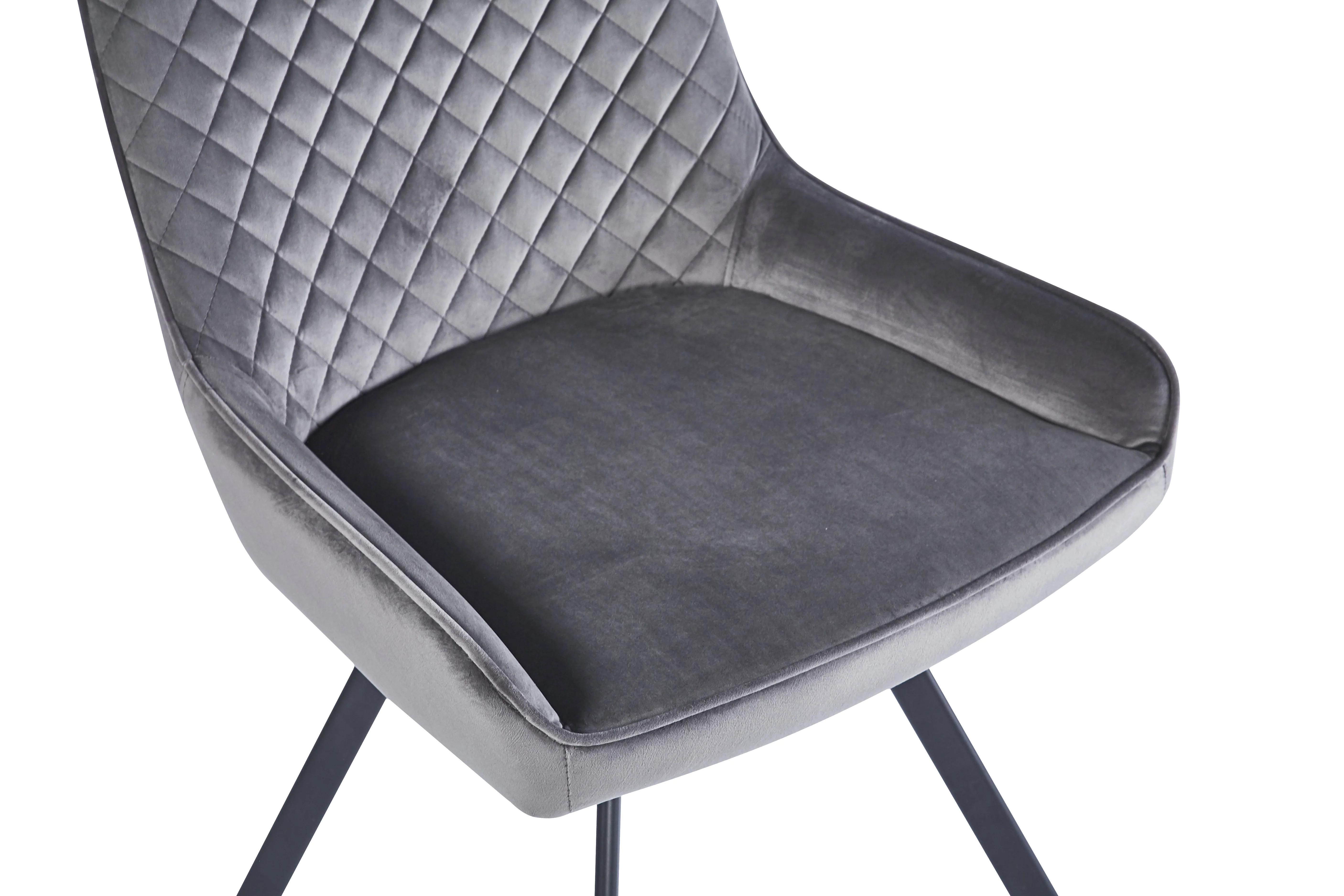 Nova 160-240cm Grey Matt Ceramic Marble Side Extending Dining Table With Velvet Dining Chairs - Image 3