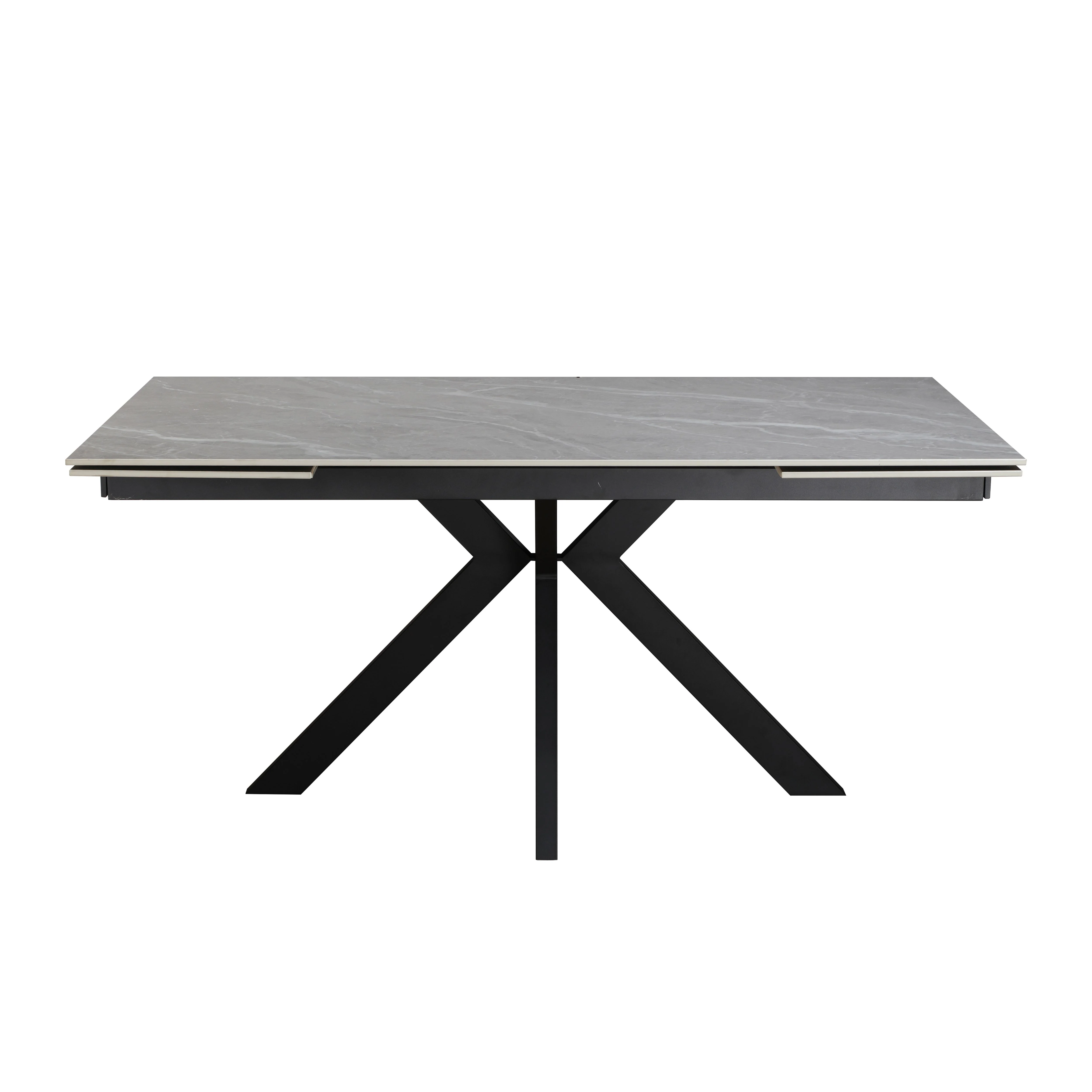 Nova 160-240cm Grey Matt Ceramic Marble Side Extending Dining Table With Velvet Dining Chairs - Image 9