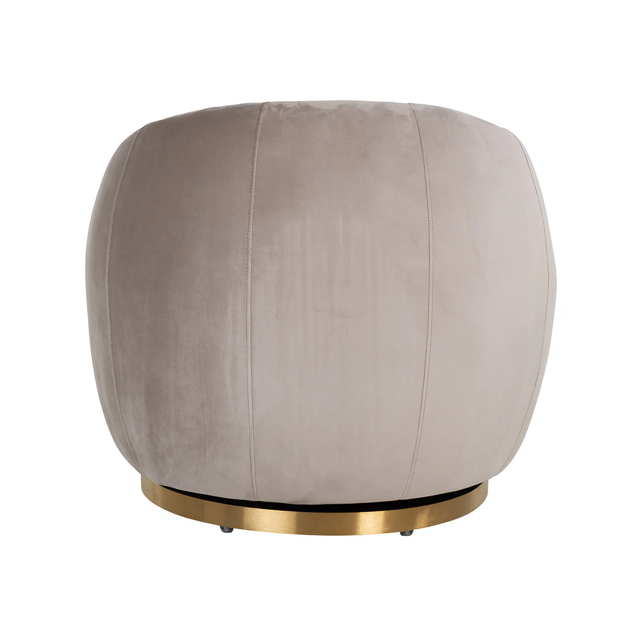 Richmond Interiors Swivel Easy Chair In Jago Khaki Velvet And Brushed Gold - Image 3