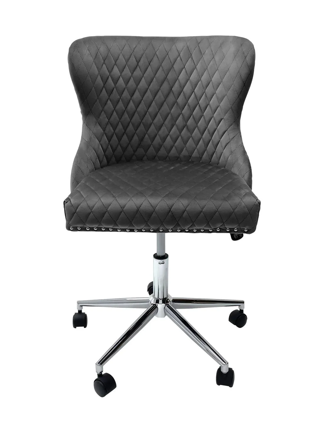 Valentino Grey Velvet Office Chair - Image 3