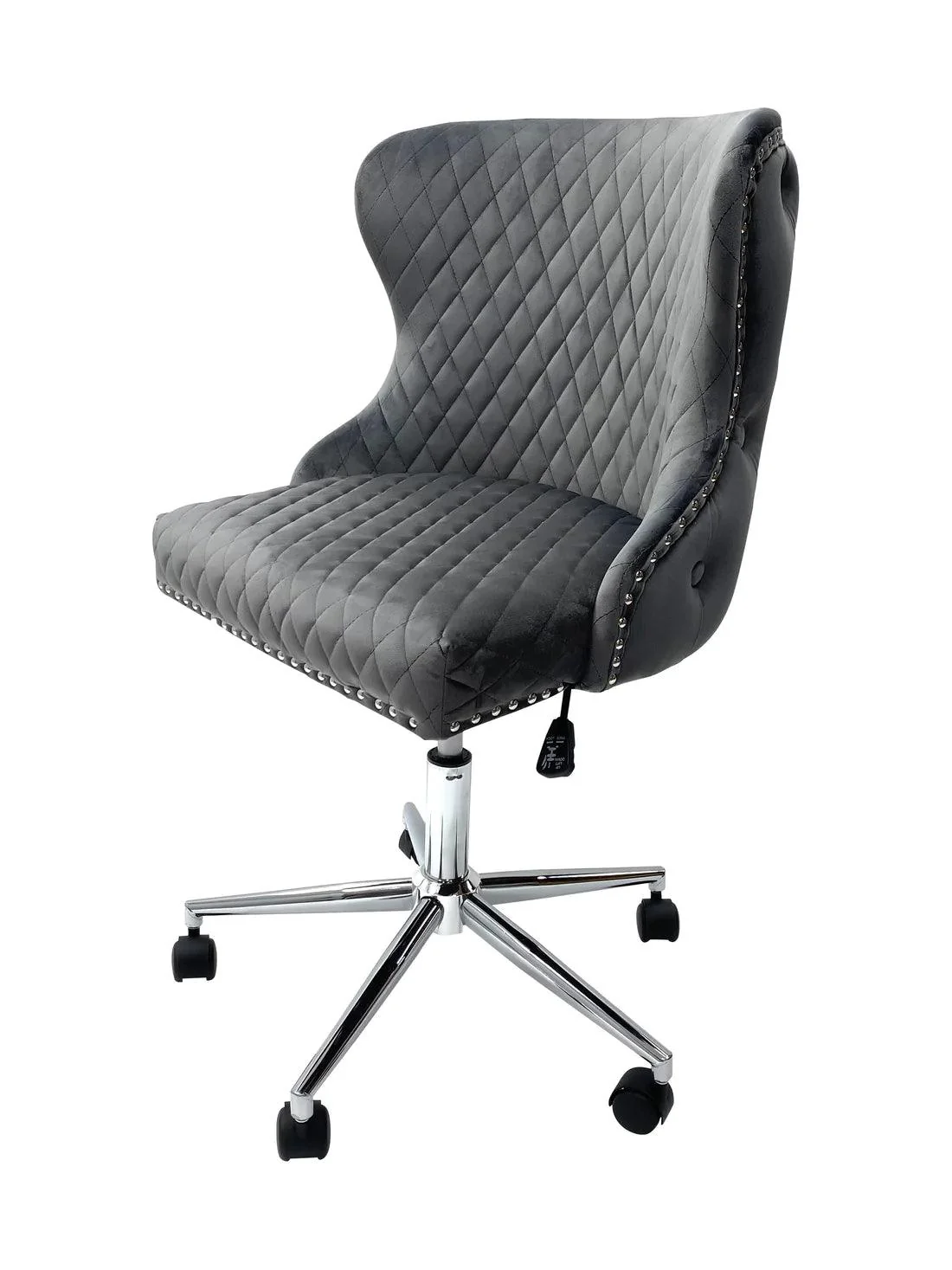 Valentino Grey Velvet Office Chair - Image 4