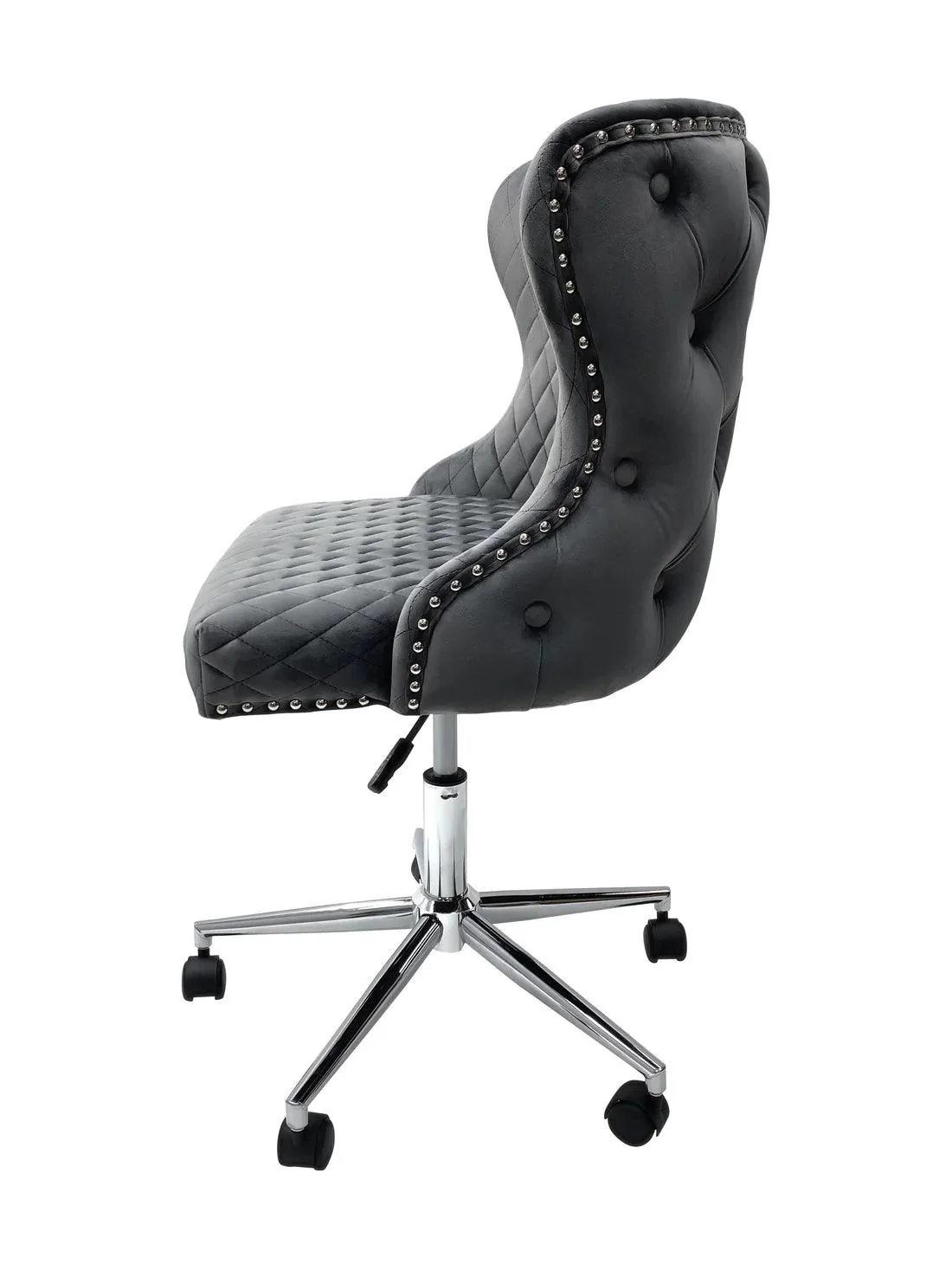 Valentino Grey Velvet Office Chair - Image 5