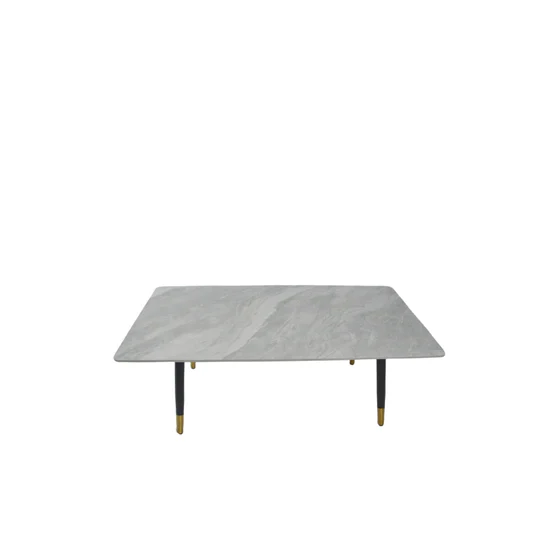 Venus 120cm Black Dining Table with Grey Ceramic Stone Top - Image 4