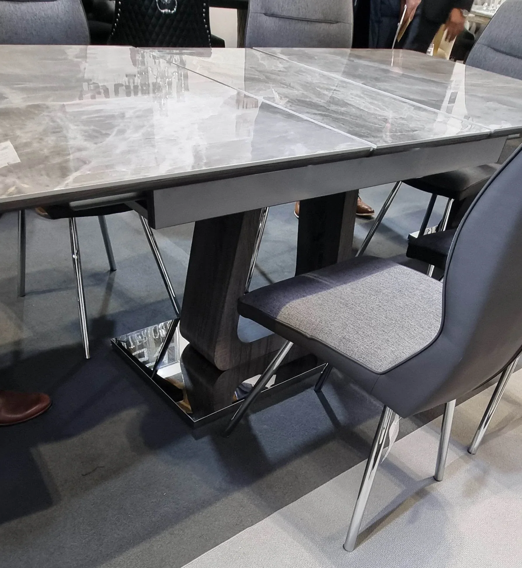 Zermatt 120cm Ceramic Grey Dining Table - Image 3