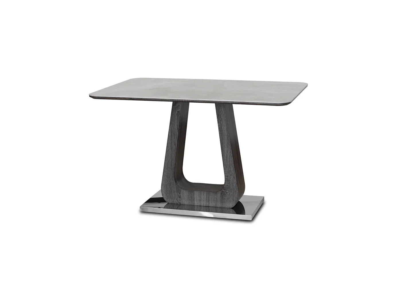 Zermatt 120cm Fixed Ceramic Grey Marble Dining Table + 4 Fabric Dining Chairs - Image 8